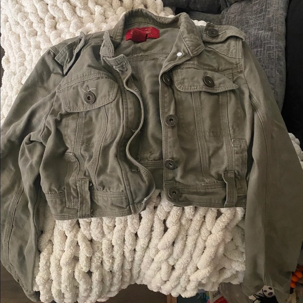 Womens military style cropped jacket